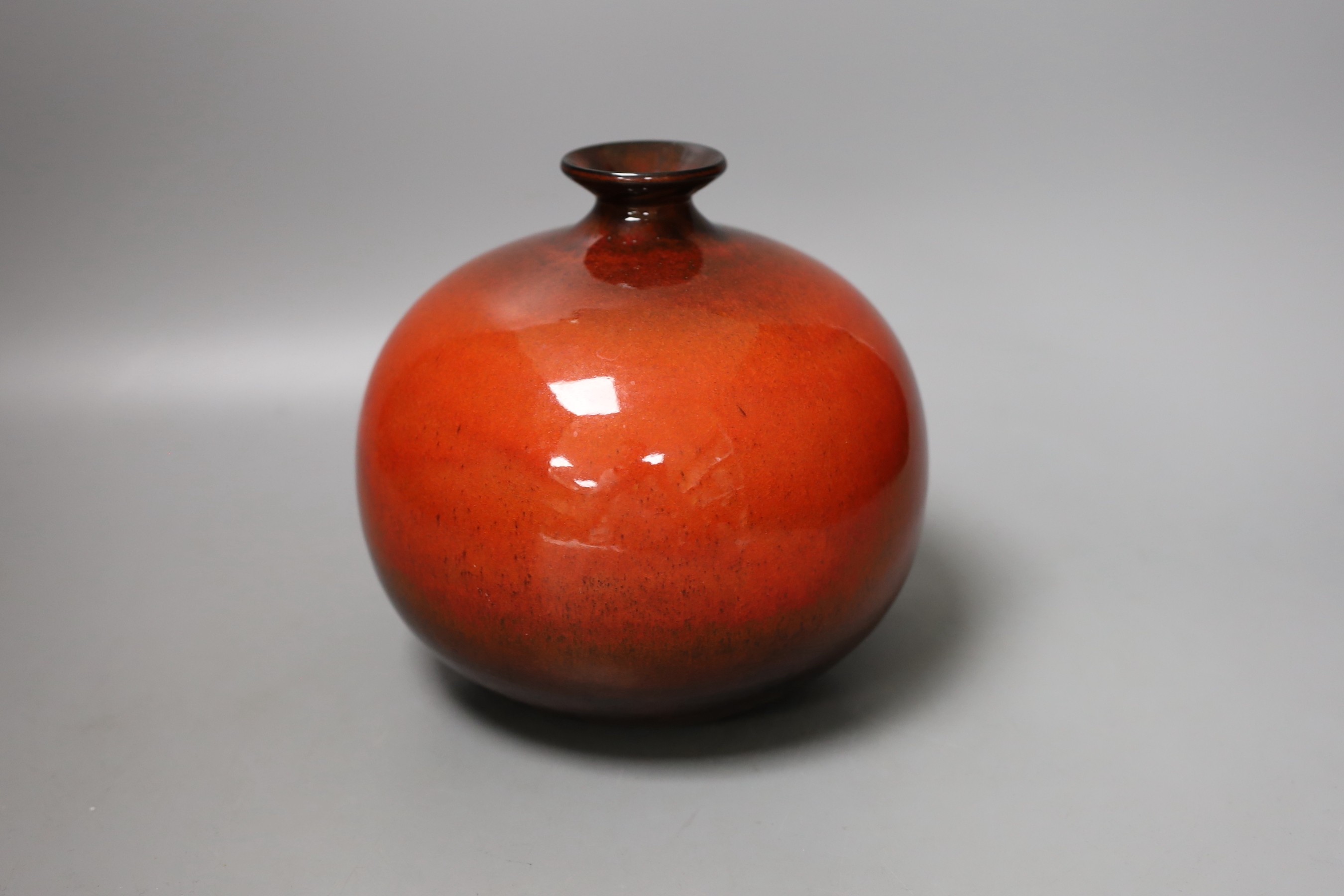 A Japanese sang de boeuf vase, 17cm